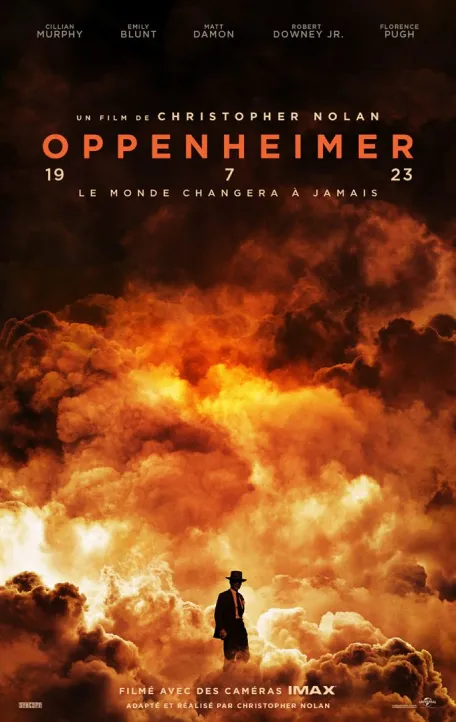 Affiche du film Oppenheimer cliquable pour accéder à la bande annonce du film